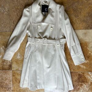 Women's White Double-Breasted Coat